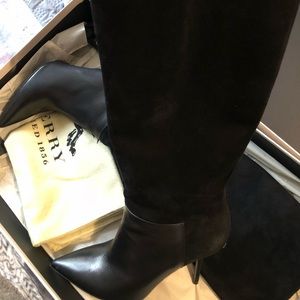 Burberry Suede/Leather Knee High Boots
